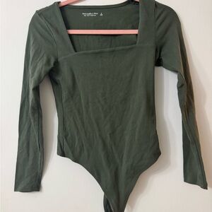 Abercrombie & Fitch Forest Green Long-Sleeve Bodysuit